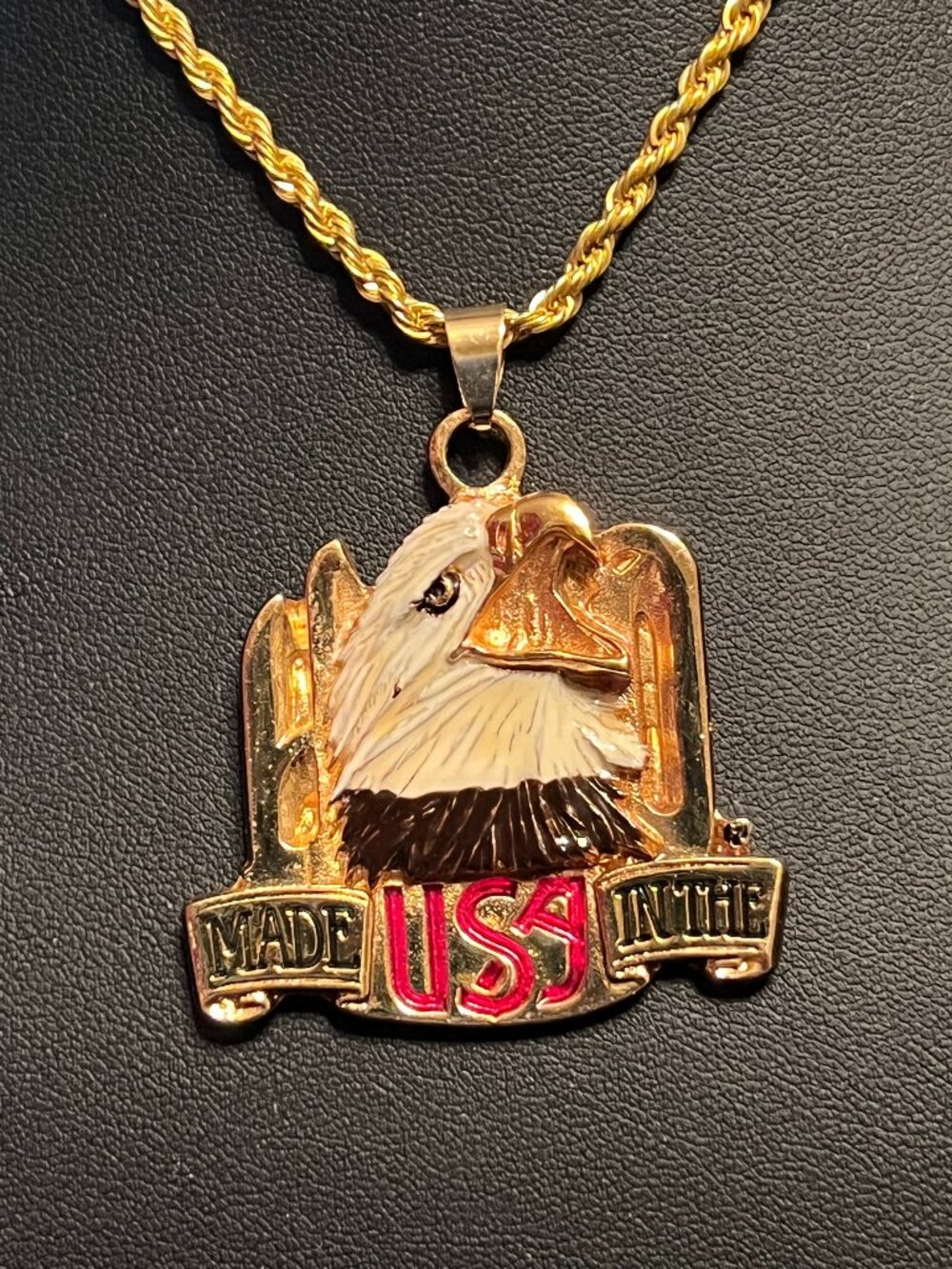 Harley-Davidson Licensed Gold Tone Eagle Made in the USA Pendant Necklace (319)